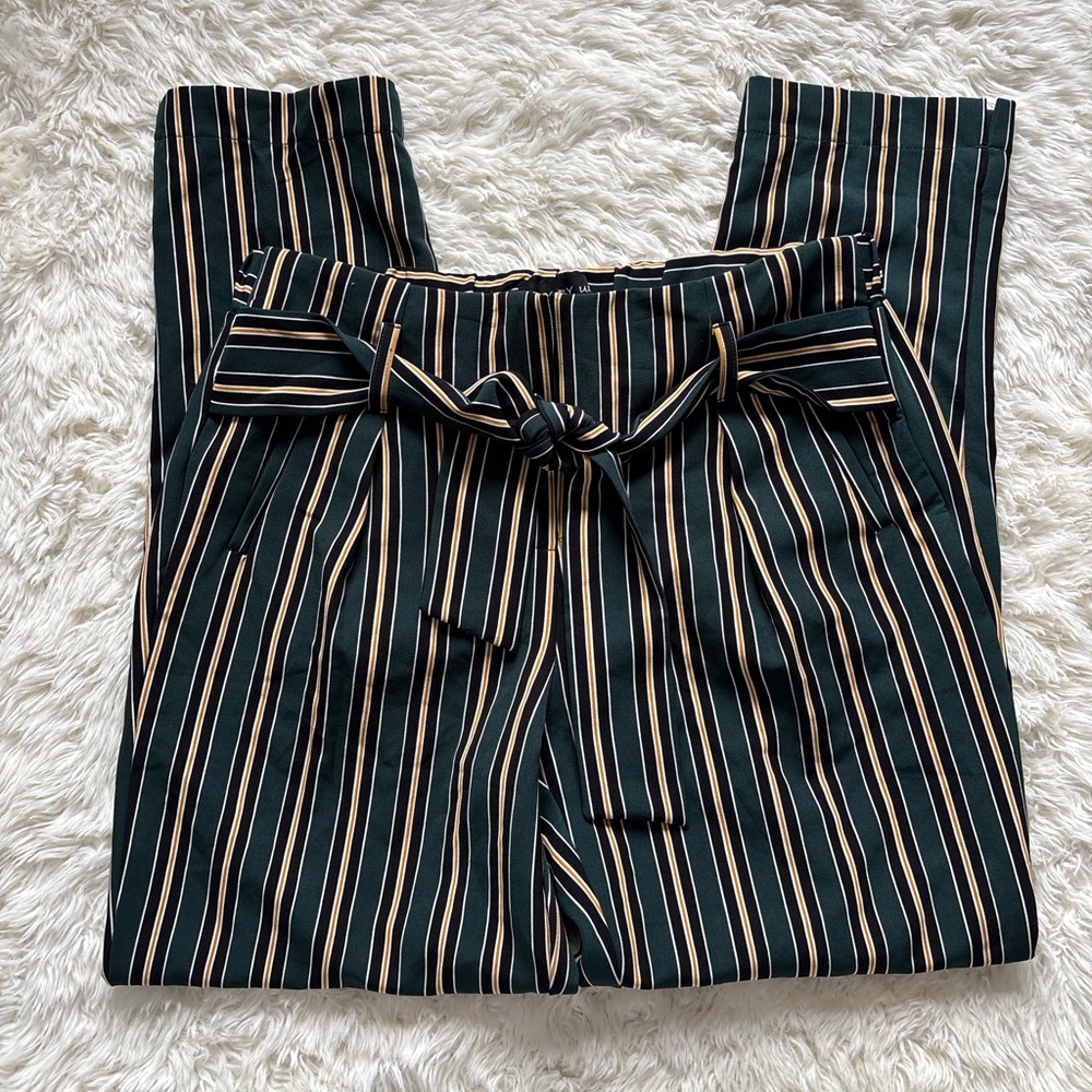 Chic Striped Trousers with Tie Waist